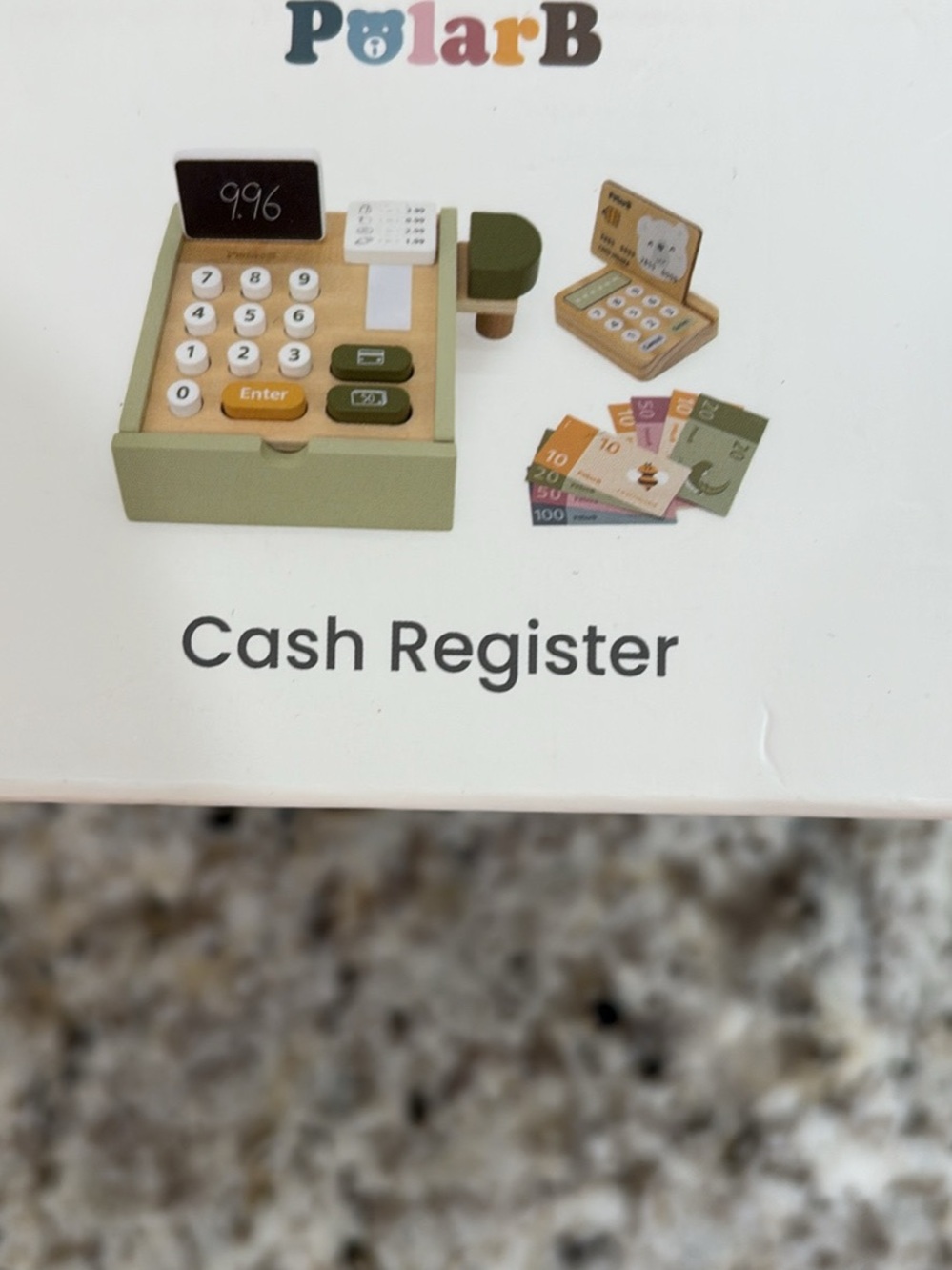 Wooden Cash Register Toy - Green Pretend Play - Picture 3 of 4